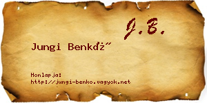 Jungi Benkő névjegykártya